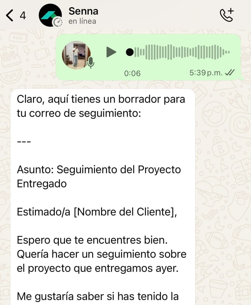 Demo de redactar email usando comandos de voz